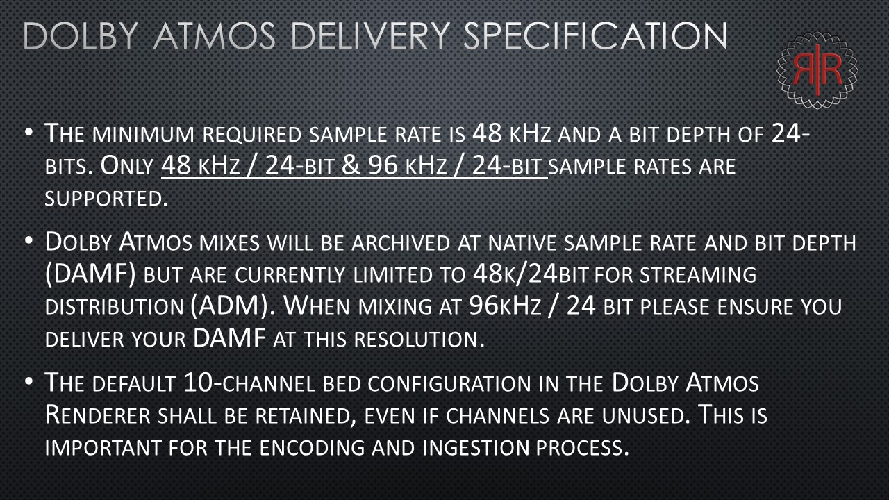 Listing of Atmos Delivery Specification (1 of 2)